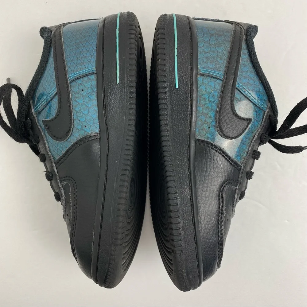 Nike Air Force 1 size 10C Toddler Black Blue Baby Dragon Sneakers BV6063-001